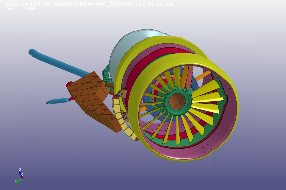 Расчет прочности лопаток вентилятора авиационного двигателя с помощью Ansys LS-Dyna