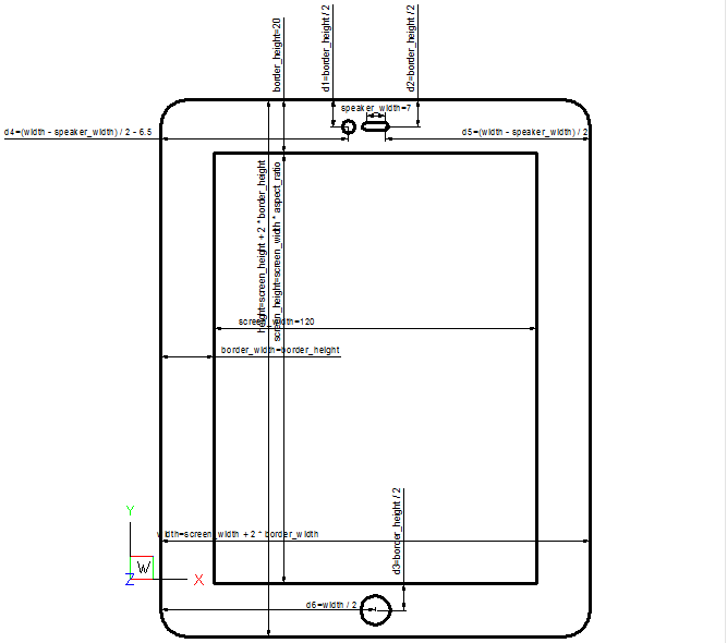 A tablet drawing in BricsCAD