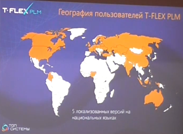 Карта внедрений T-FLEX