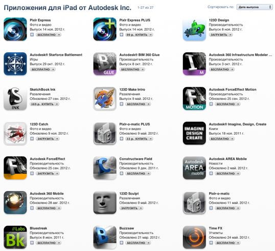Приложения для iPad от Autodesk