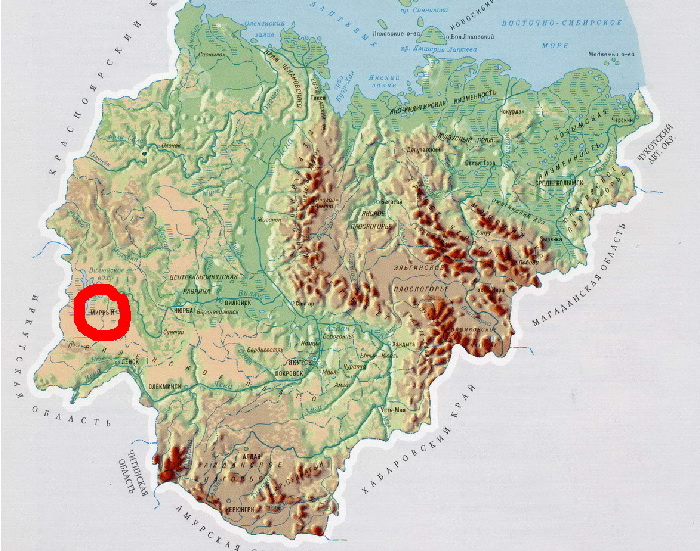 Карта Якутии