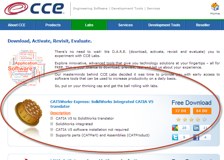 Free CCE SolidWorks-CATIA translator